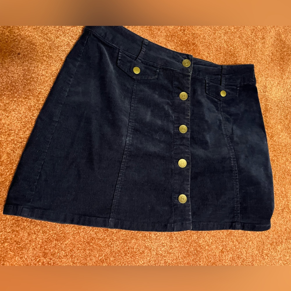 Navy denim skirt